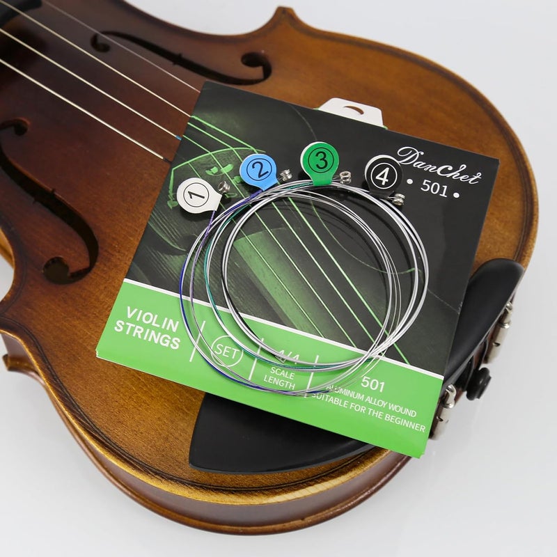 Danchet Violin Strings 4/4 Full Set Beginner Level, Ball End, Aluminum Alloy Wound 501… - Image 3